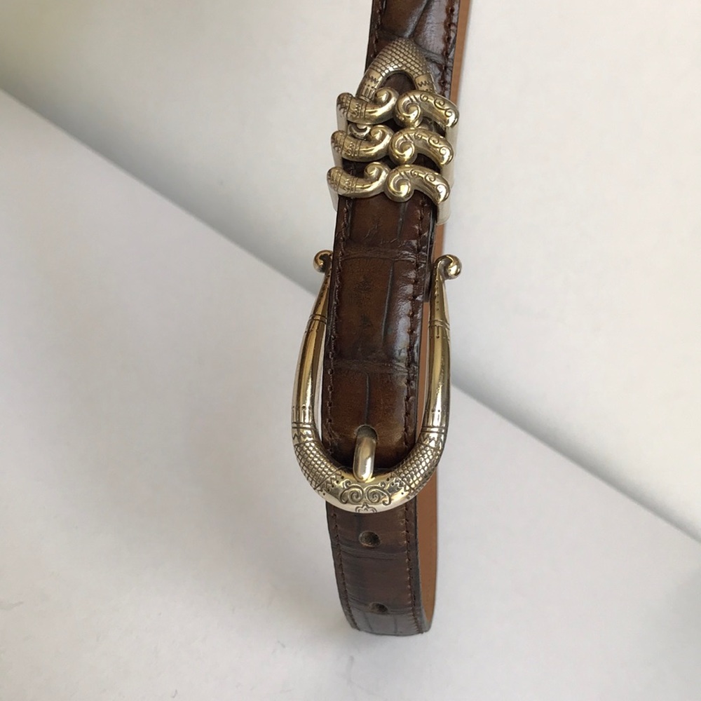 Vintage dark brown/silver Brighton leather belt - Picture 5 of 11